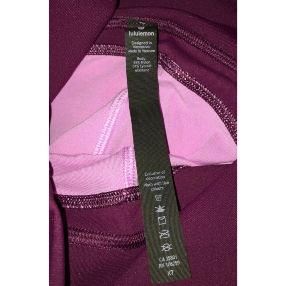 Lululemon x Roksanda Colorblock Leggings Sz 4 Pink Burgundy Yellow Sculpt Pants - Picture 4 of 6